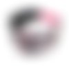 Bandeau cheveux femme fleurs rose et noir