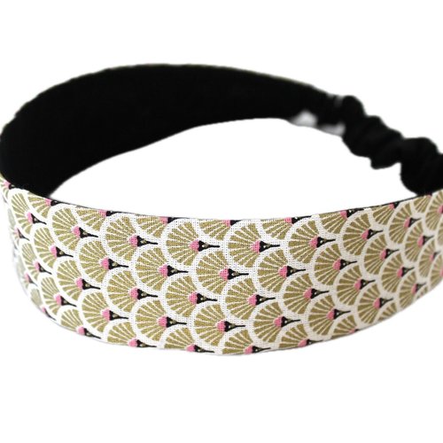 Bandeau cheveux femme éventails doré