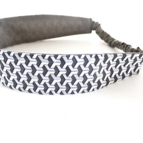 Bandeau cheveux femme argenté et blanc