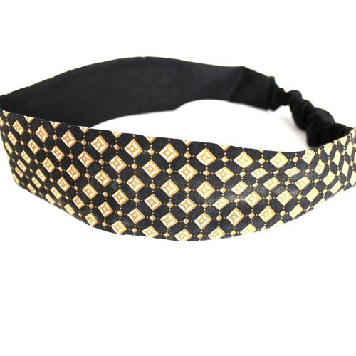Bandeau cheveux femme beige et noir