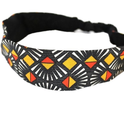 Bandeau cheveux femme wax rouge et jaune