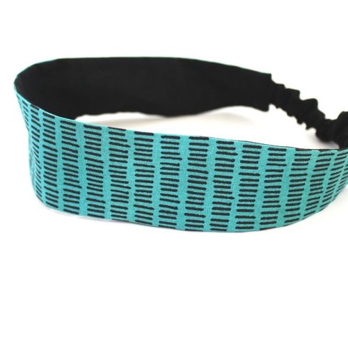 Bandeau cheveux femme vert et noir