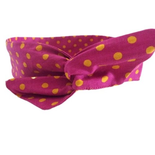 Bandeau rigide femme mauve et jaune