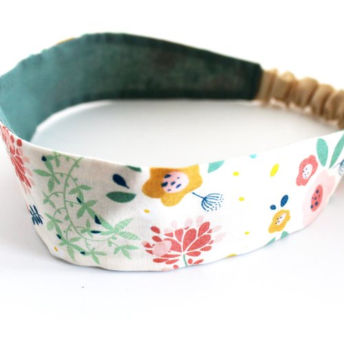 Bandeau cheveux fille fleurs multicolores