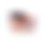 Bandeau cheveux femme graphique beige et rouge