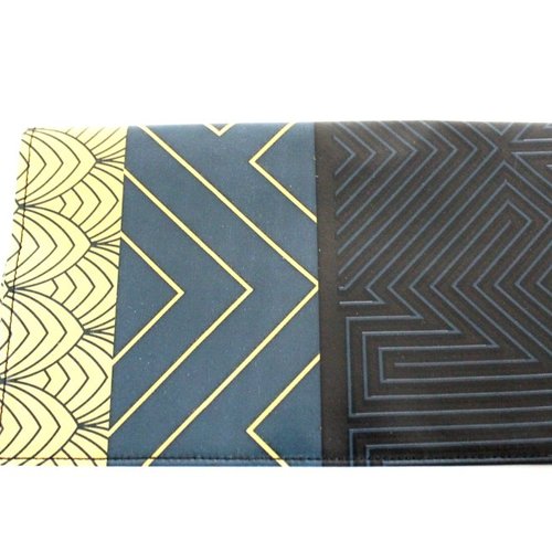 Porte chéquier femme émeraude et doré