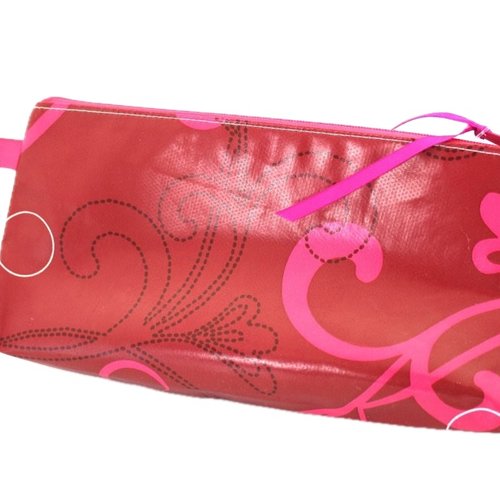 Trousse femme imprimée rouge et rose *déstockage*