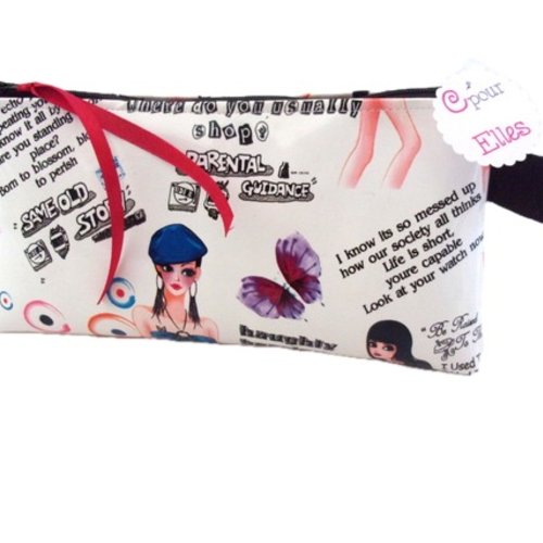 Trousse à maquillage "les filles" en simili cuir