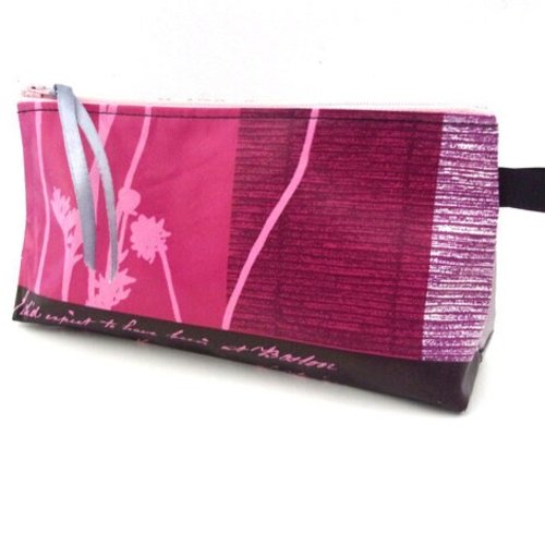 Trousse à crayons mauve et grise déstockage