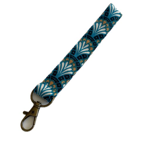 Porte clé éventails turquoise