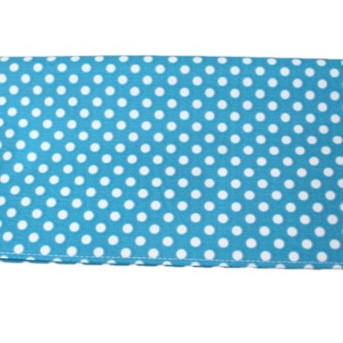 Porte chéquier femme à pois turquoise et blanc
