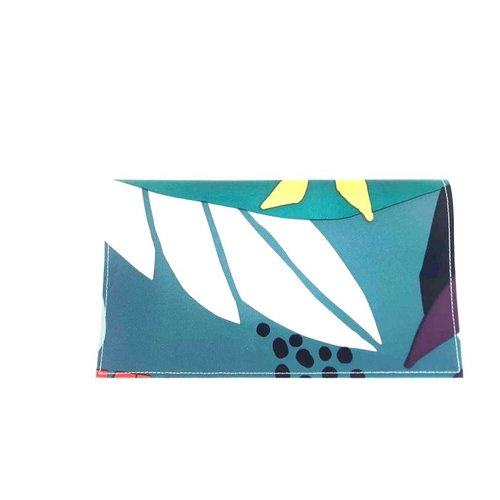 Porte chéquier femme imprimé tropical