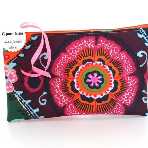 Trousse plate toile enduite multicolore