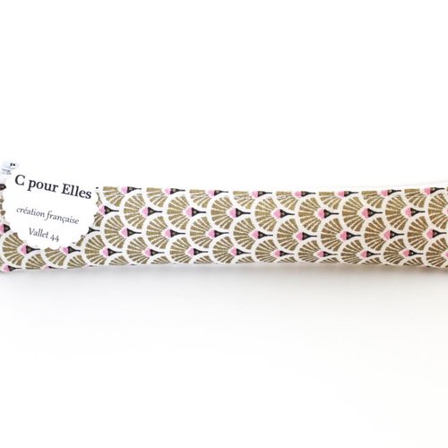 Trousse brosse à dents dorée et blanche