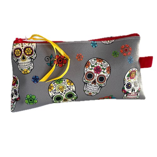 Trousse tête de mort en simili cuir