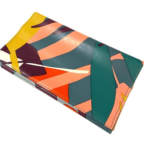 Porte chéquier femme imprimé tropical