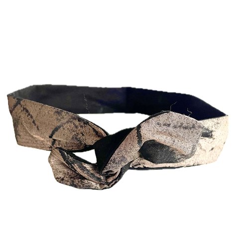 Bandeau rigide femme taffetas marron et beige