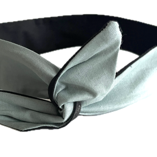 Bandeau rigide femme vert sauge et noir