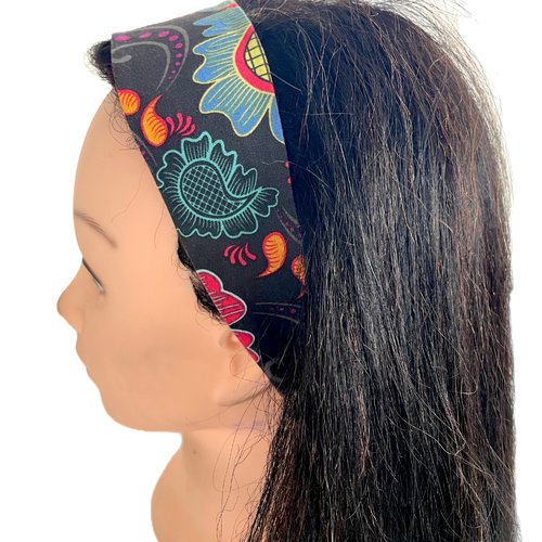 Bandeau cheveux femme fleurs multicolores
