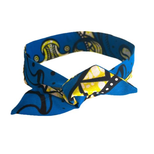 Bandeau rigide wax jaune et bleu