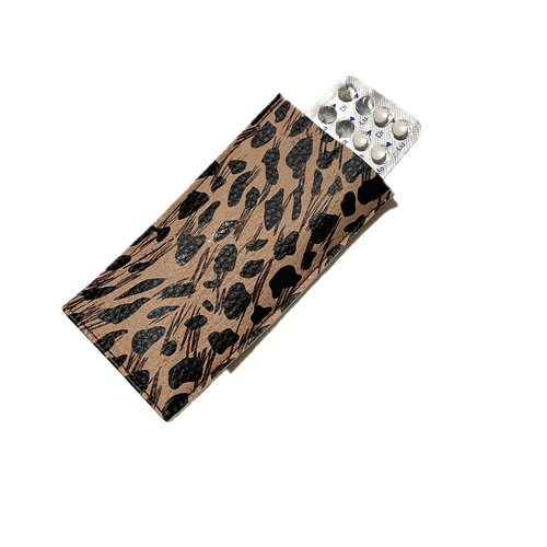 Pilulier simili cuir léopard
