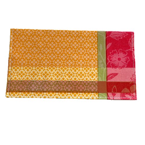 Porte chéquier femme jaune et rose