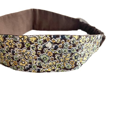 Bandeau cheveux femme liberty marron et vert