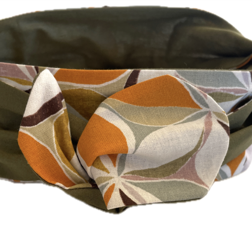 Bandeau cheveux rigide femme multicolore et kaki
