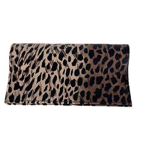 Porte chéquier en simili cuir léopard