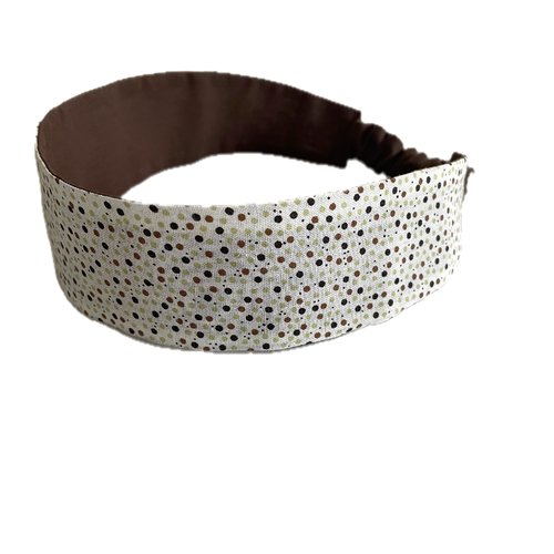 Bandeau cheveux enfant à pois marron et blanc