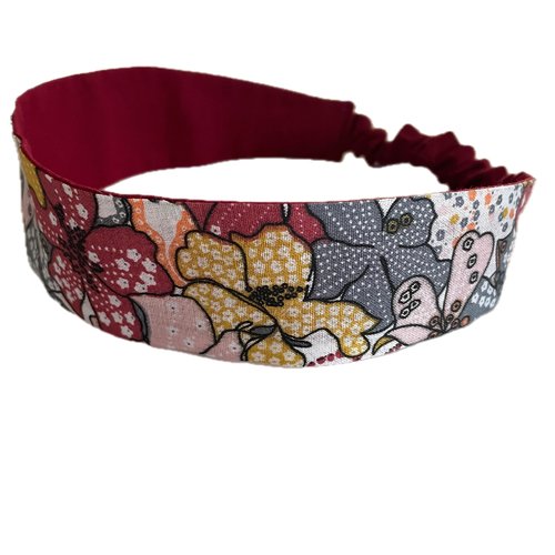 Bandeau cheveux femme fleurs multicolores