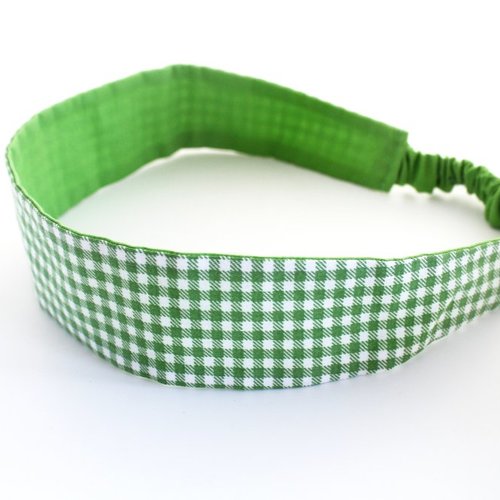 Bandeau cheveux femme vichy vert