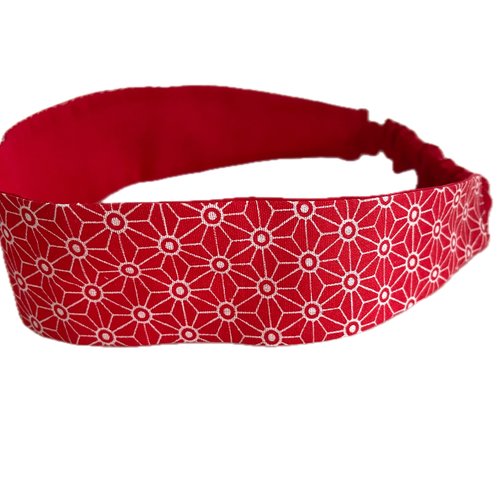 Bandeau cheveux femme graphique rouge et blanc