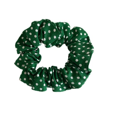 Chouchou à pois vert et blanc