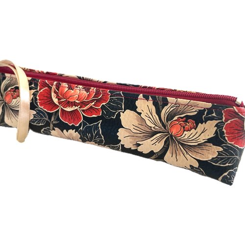 Trousse brosse à dents et dentifrice simili fleurs multicolores