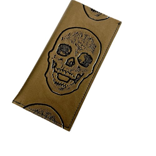 Pilulier têtes de mort doré et noir