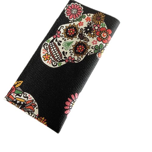 Pilulier tête de mort simili cuir