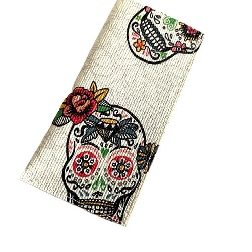 Pilulier têtes de mort simili cuir