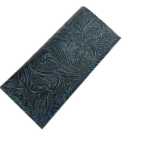 Pilulier femme simili cuir bleu et noir