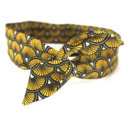 Bandeau rigide femme jaune et noir