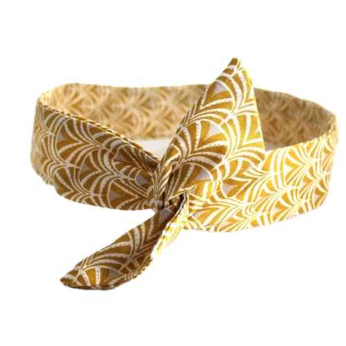 Bandeau rigide femme éventails jaune