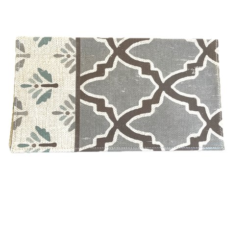 Porte chéquier femme gris et beige