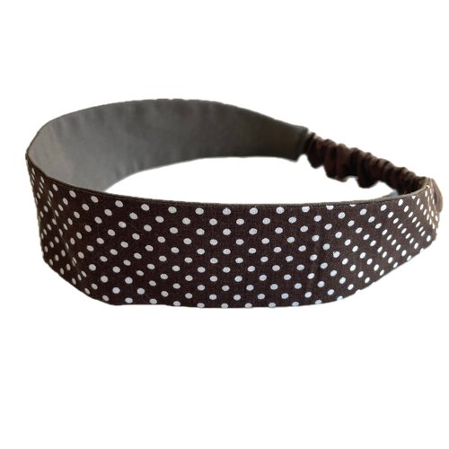 Bandeau cheveux femme pois marron et blanc