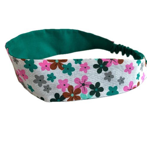 Bandeau cheveux fille fleurs multicolores