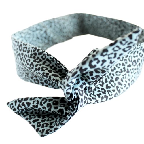 Bandeau cheveux rigide femme léopard vert et noir