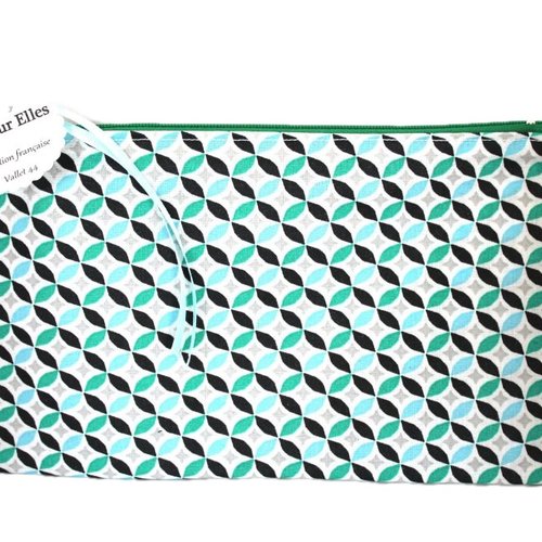 Trousse toile enduite graphique verte