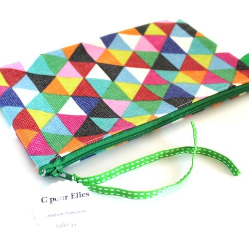 Trousse toile enduite graphique multicolore