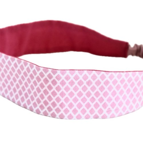 Bandeau cheveux fille rose et blanc