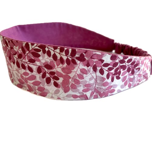 Bandeau cheveux femme mauve et blanc