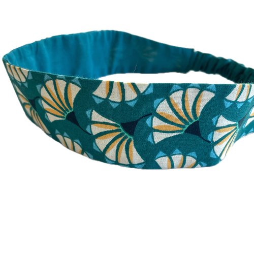 Bandeau cheveux femme émeraude et jaune
